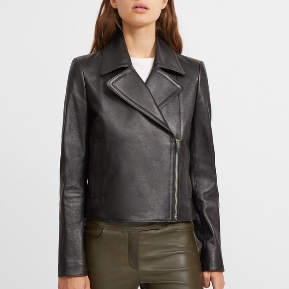 Theory Jackets & Blazers - NWT Theory Leather Slim Moro Jacket in Black